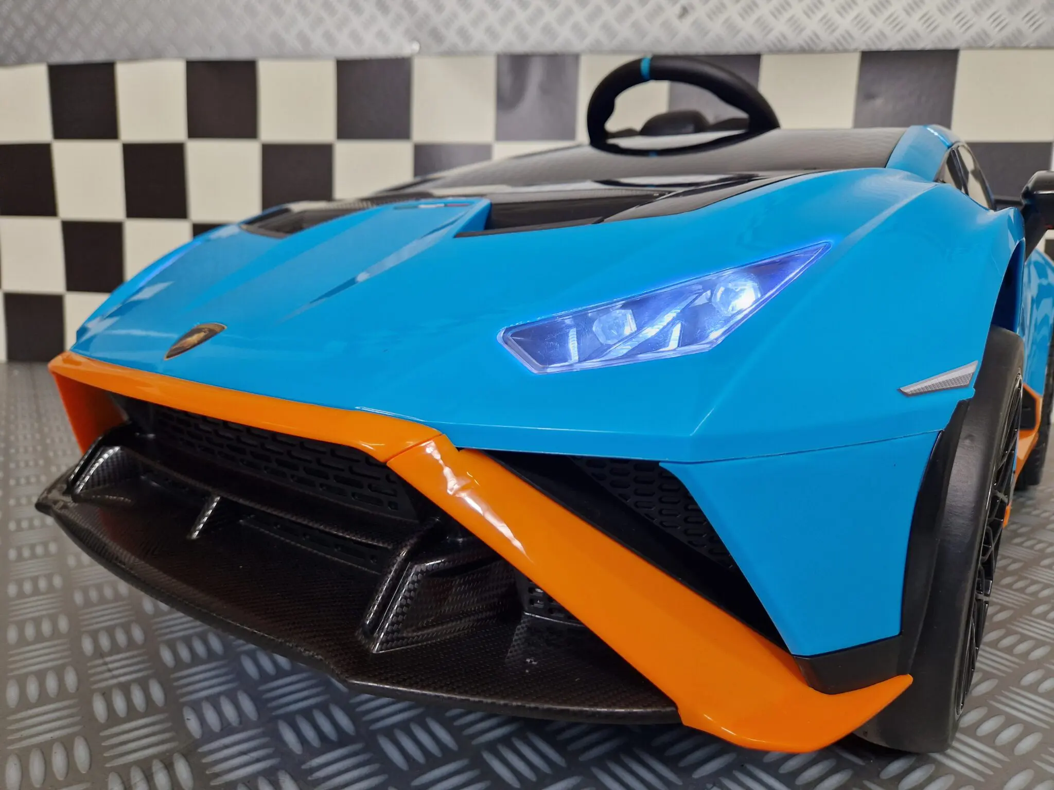 Mașinuță Electrică Copii Lamborghini Huracan STO 12V, Funcție Drift, Telecomandă 2.4G, Bluetooth, USB, Șa Piele, 3-5 ani [8]