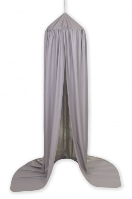 Set Dream Corner – Baldachin Pure Gri & Saltea Rotundă din Catifea Gri [3]