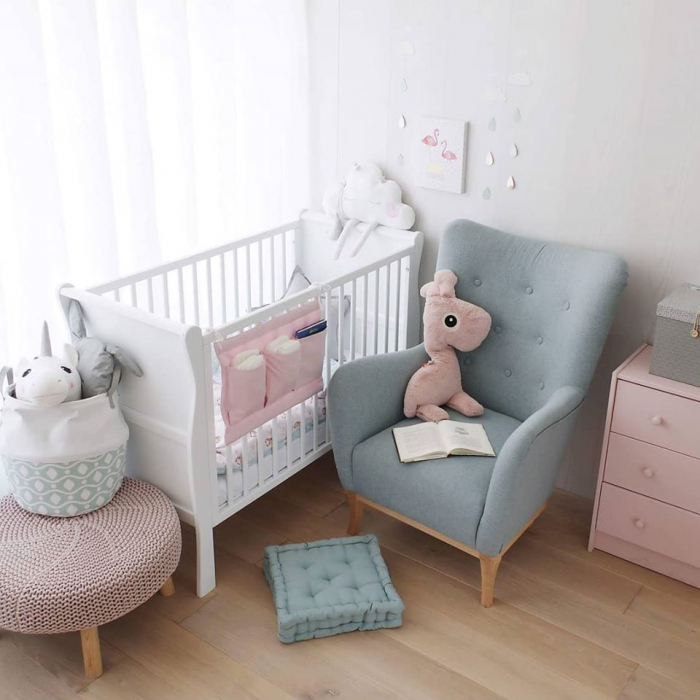 Patut din lemn pentru bebe, inaltime saltea reglabila, Noble Alb 120x60 cm [11]