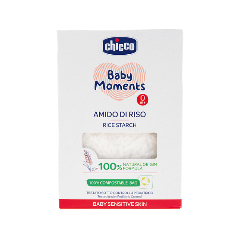 Amidon dermatologic din orez pentru baie Chicco Baby Moments Sensitive, 250g, 0 luni+ [1]