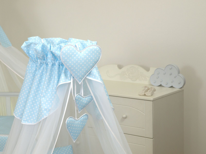 AMY - Baldachin din tul, Bear Heart Blue, Suport de prindere inclus, 600x160 cm [2]