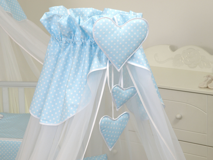 AMY - Baldachin din tul, Bear Heart Blue, Suport de prindere inclus, 600x160 cm [3]