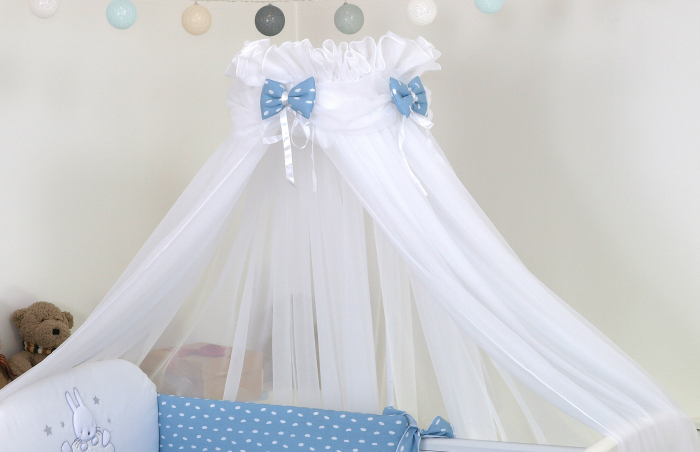 AMY - Baldachin din tul, Sky Bunny Blue, Suport de prindere inclus, 600x160 cm [2]