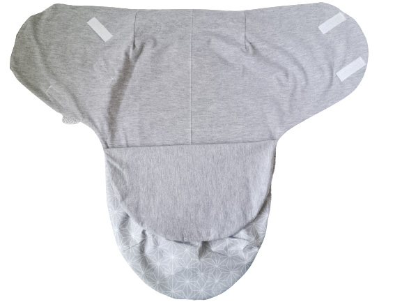 Sistem de infasare Baby swaddle Sky Bunny Bumbac Gri, Amy, 72x60 cm [3]