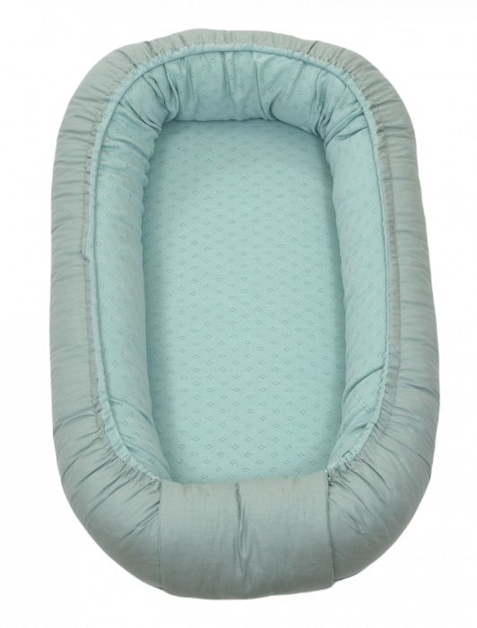 Suport de dormit Babynest, Reversibil, 70x45 cm, Bumbac Tricot Verde [5]