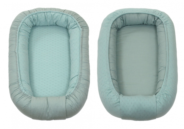Suport de dormit Babynest, Reversibil, 70x45 cm, Bumbac Tricot Verde [2]