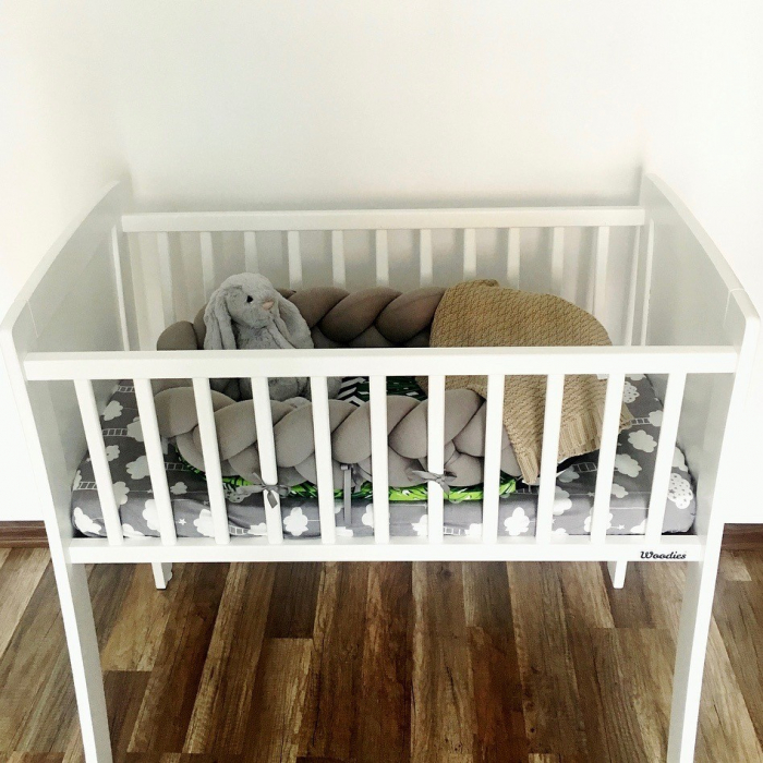 Patut mic, co-sleeping din lemn, Alb 90 x 40 cm [6]