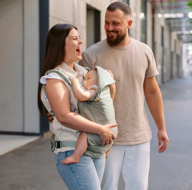 Babymoov - Moov & Boost Sistem de purtare transformabil in Booster, creat in colaborare cu medici kinetoterapeuti, Verde salvie [4]
