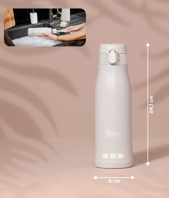 Babymoov - Moov & Feed Incalzitor de biberoane portabil si reincarcabil, Mineral Beige [5]