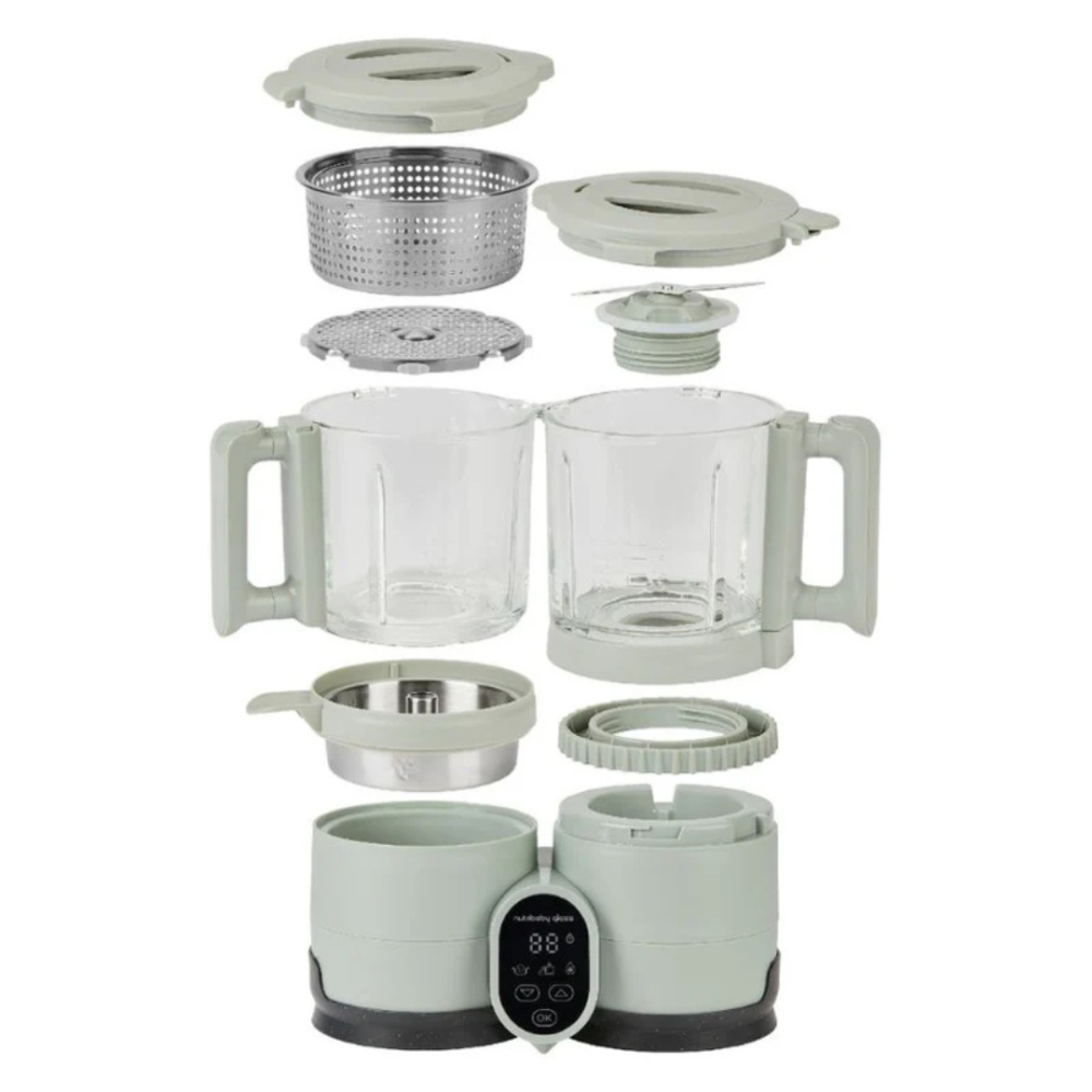 Babymoov - Robot multifunctional Nutribaby Glass 4 in 1 din sticla si otel inoxidabil Celadon Green [3]