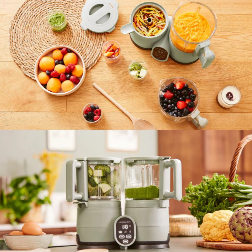 Babymoov - Robot multifunctional Nutribaby Glass 4 in 1 din sticla si otel inoxidabil Celadon Green [5]