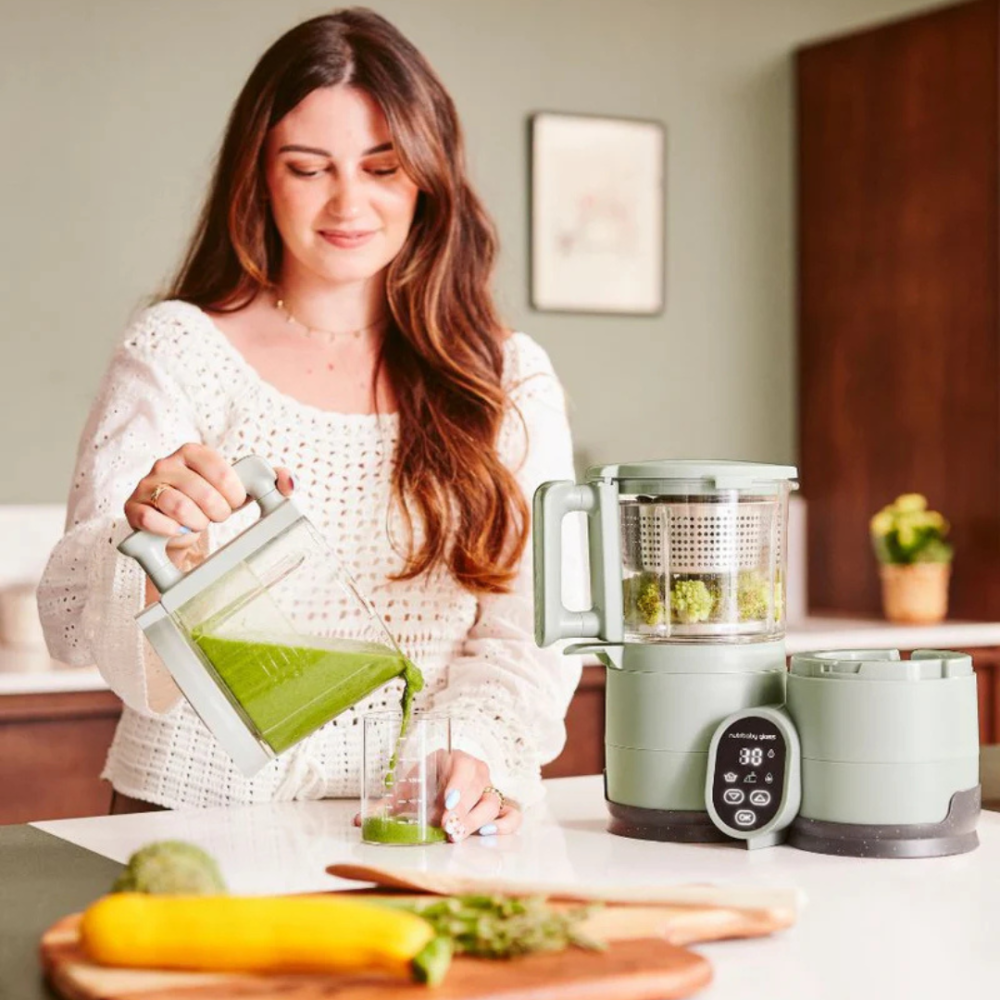 Babymoov - Robot multifunctional Nutribaby Glass 4 in 1 din sticla si otel inoxidabil Celadon Green [6]