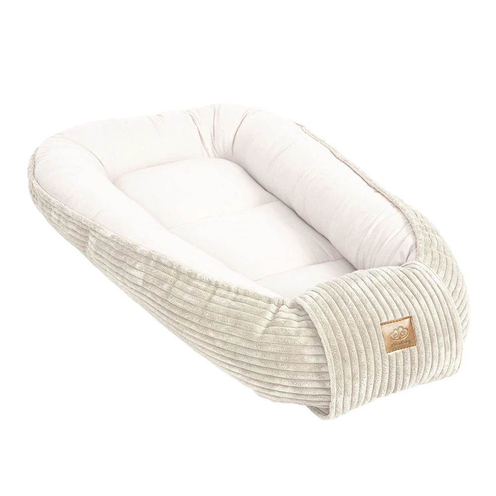 Babynest pentru bebeluși MeowBaby® Aesthetic Color Vanilla – spațiu sigur pentru somn și joacă [1]