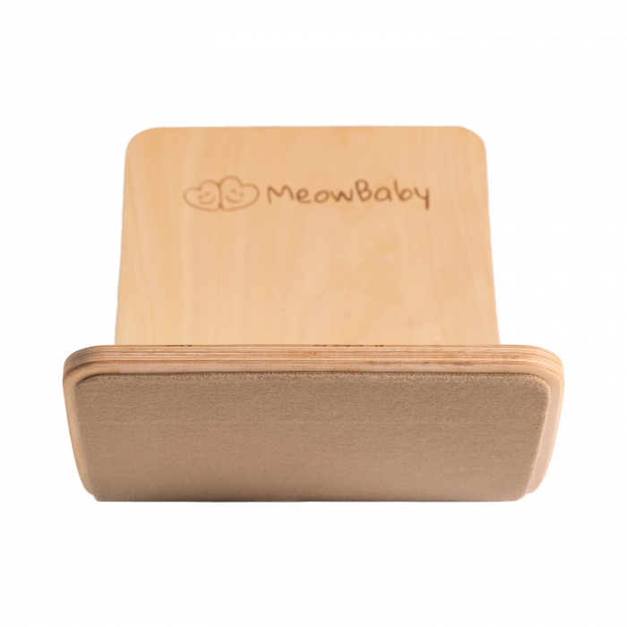 Balance board - Placa de echilibru din lemn pentru copii cu fetru presat bej, MeowBaby® [3]