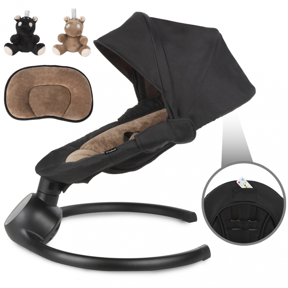 Balansoar leagan electric 2 în 1, Bluetooth,  REVE Negru/Auriu [6]