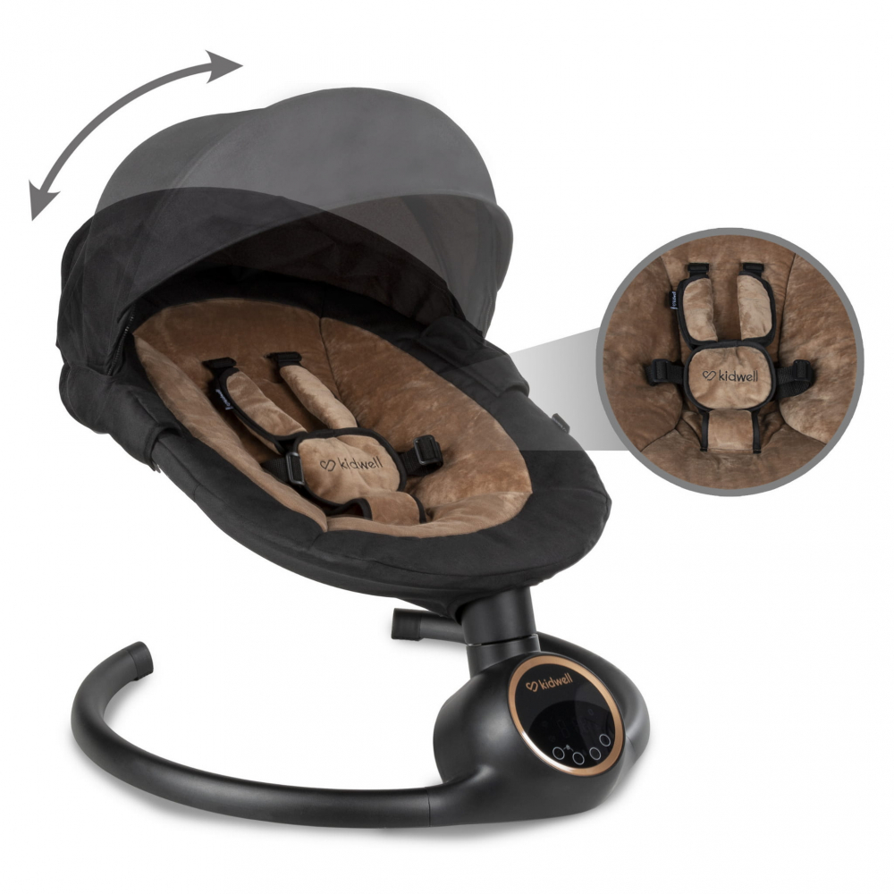 Balansoar leagan electric 2 în 1, Bluetooth,  REVE Negru/Auriu [5]