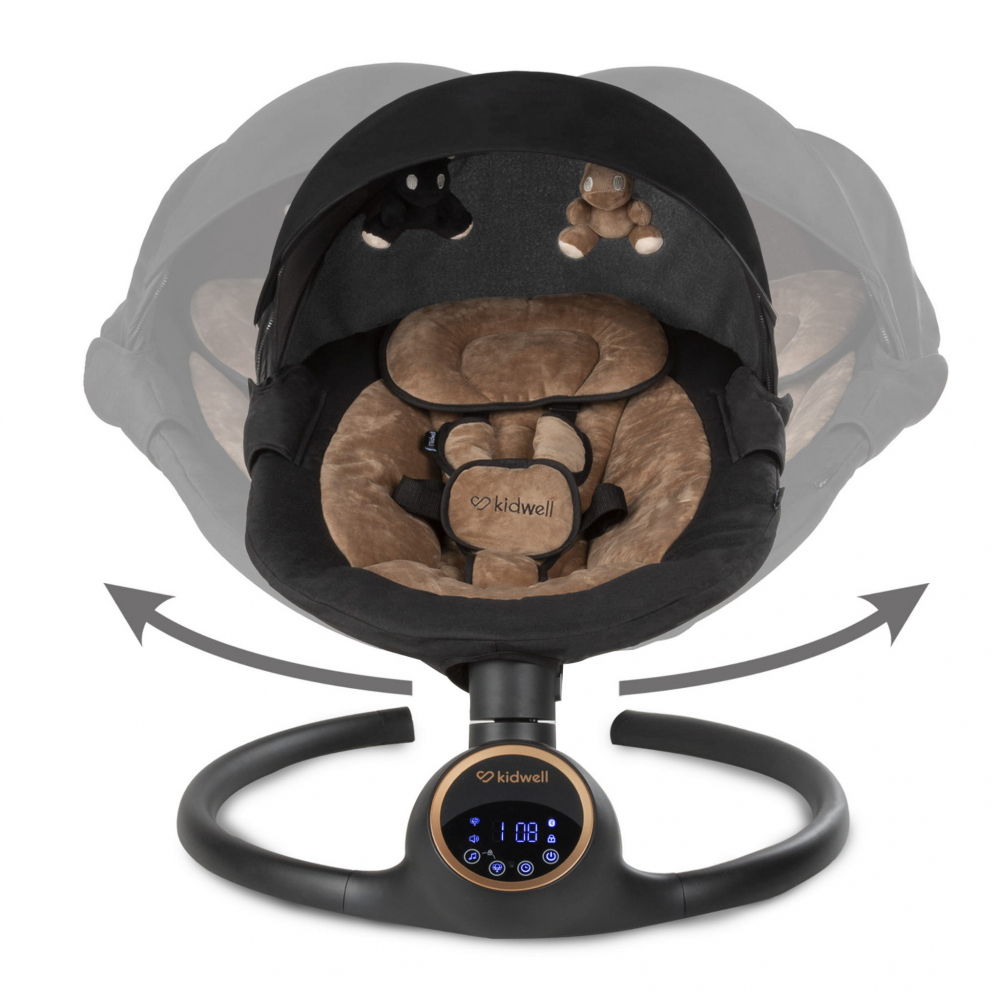 Balansoar leagan electric 2 în 1, Bluetooth,  REVE Negru/Auriu [4]
