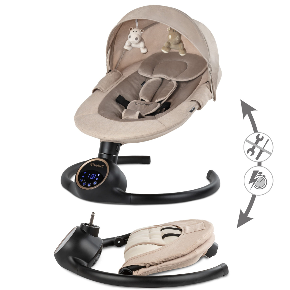 Balansoar leagan electric 2 în 1, Bluetooth,  REVE Bej/Auriu [9]
