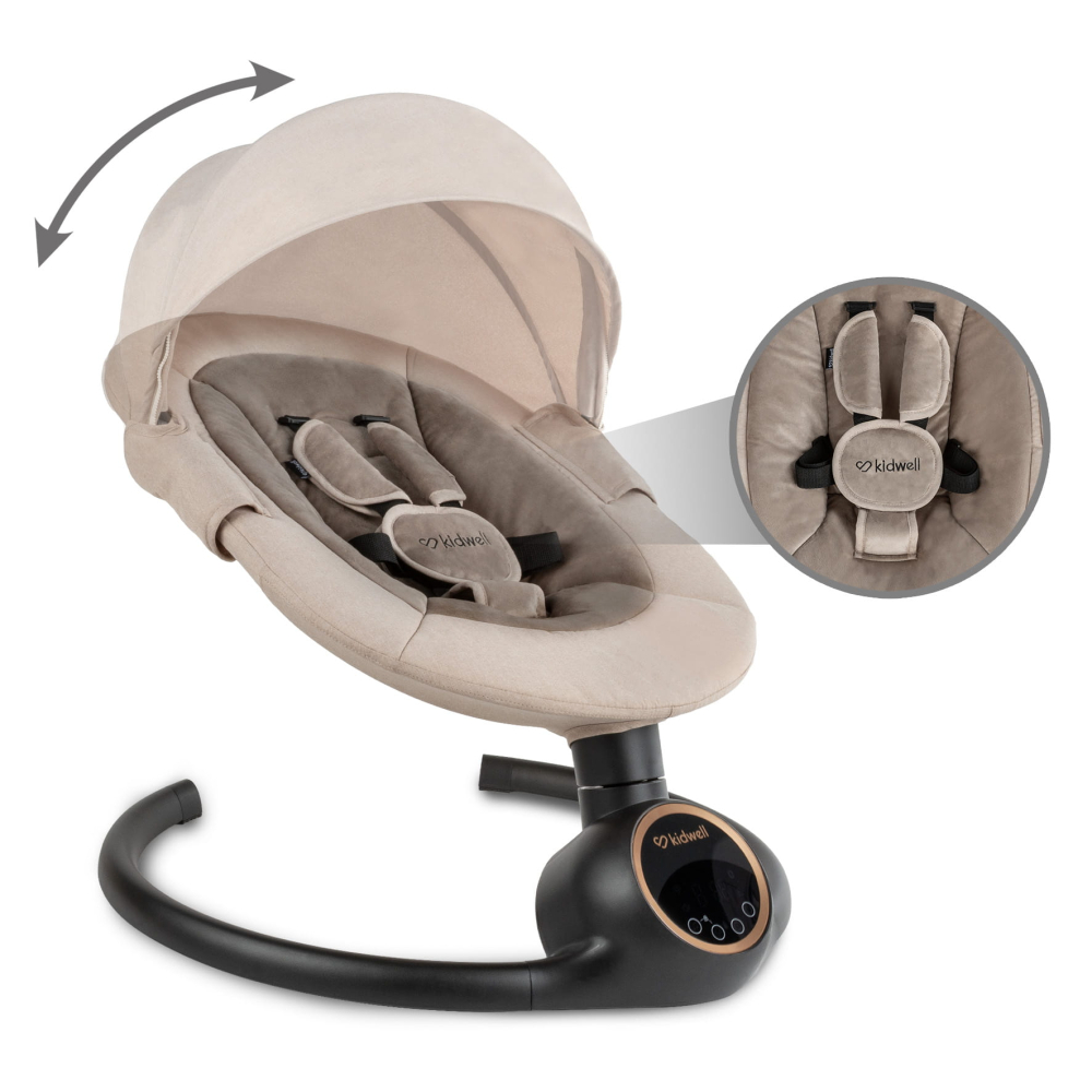 Balansoar leagan electric 2 în 1, Bluetooth,  REVE Bej/Auriu [6]