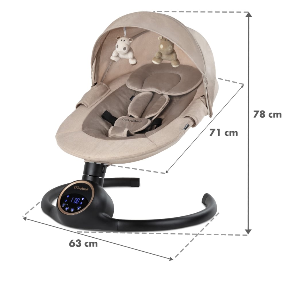 Balansoar leagan electric 2 în 1, Bluetooth,  REVE Bej/Auriu [11]