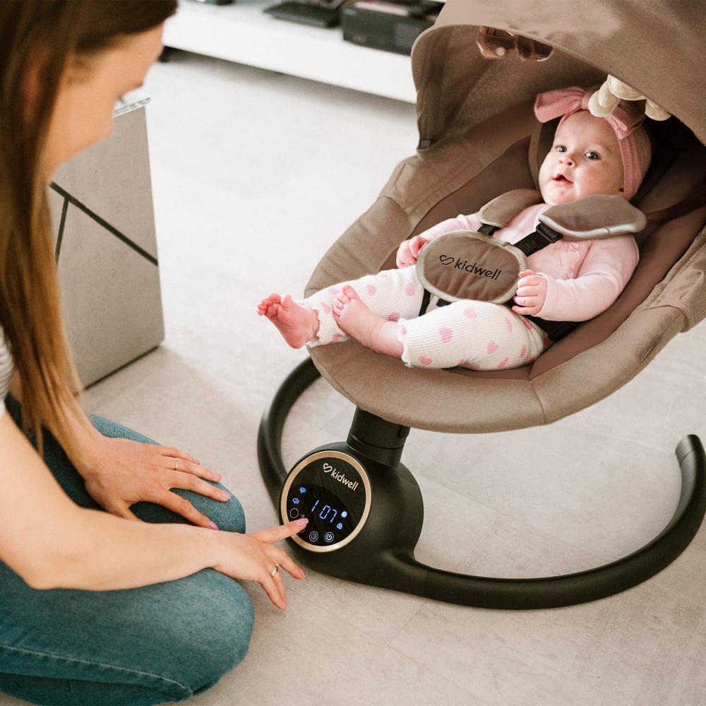Balansoar leagan electric 2 în 1, Bluetooth,  REVE Bej/Auriu [13]