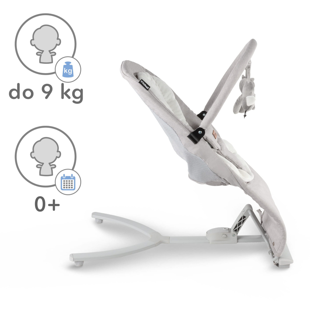 Balansoar pentru bebeluși Kidwell RUBI Gri/Alb – confort, siguranță și relaxare din primele zile [4]