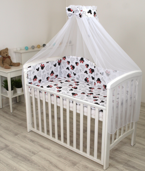 Baldachin din tul, Funda din bumbac, imprimeu lenjerie Miki, Amy 300x160 cm, Suport de prindere inclus, 153h cm [2]