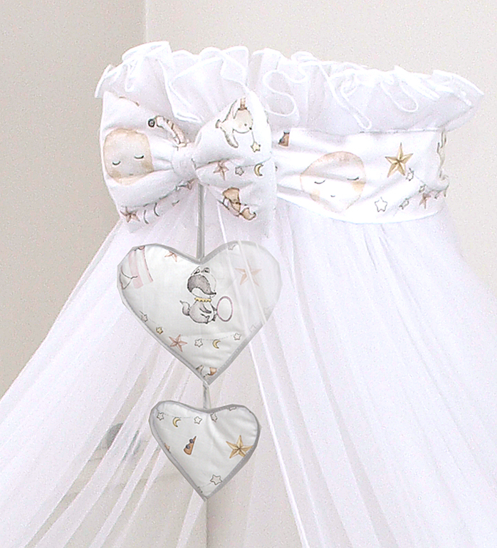 Baldachin din tul, Funda din bumbac, imprimeu lenjerie Circ Roz, Amy 300x160 cm [1]