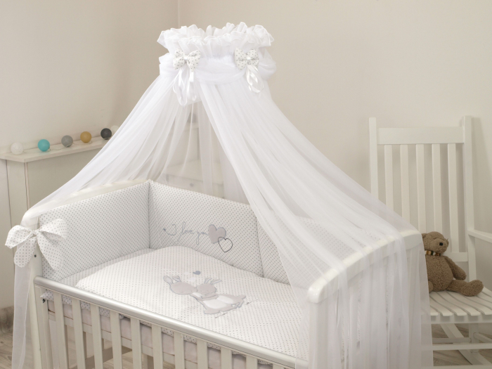 Baldachin din tul, Sweet Dreams Alb, 600x160 cm, suport prindere inclus [3]