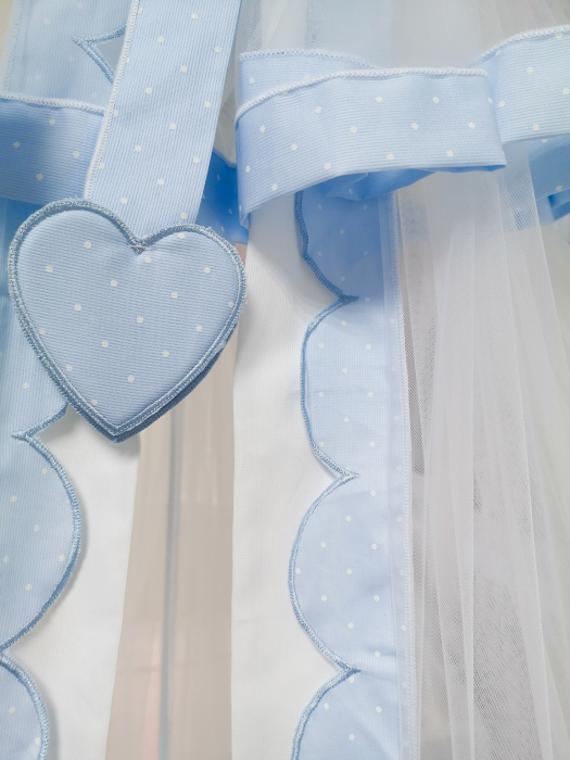 Baldachin patut lemn cu suport de prindere inclus Cuore di Mamma Blue, 620x180 cm [3]