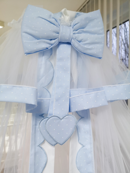 Baldachin patut lemn cu suport de prindere inclus Cuore di Mamma Blue, 620x180 cm [2]