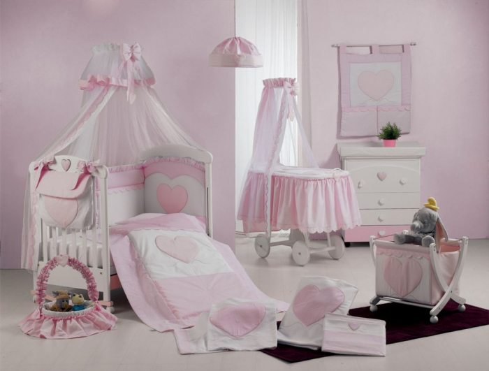 Baldachin patut lemn cu suport de prindere inclus Cuore di Mamma Roz, 620x180 cm [4]