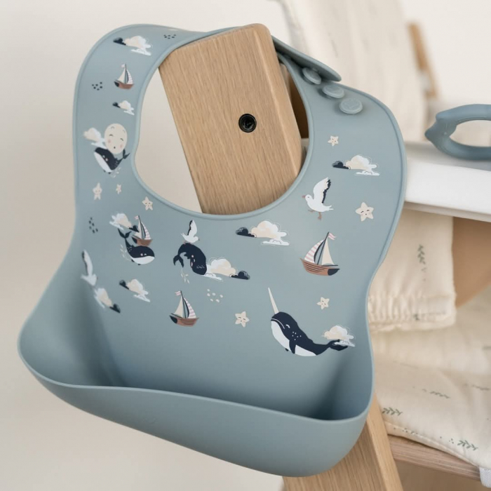 Bavetă din silicon cu buzunar, ajustabila, Magic Sea Animals [6]