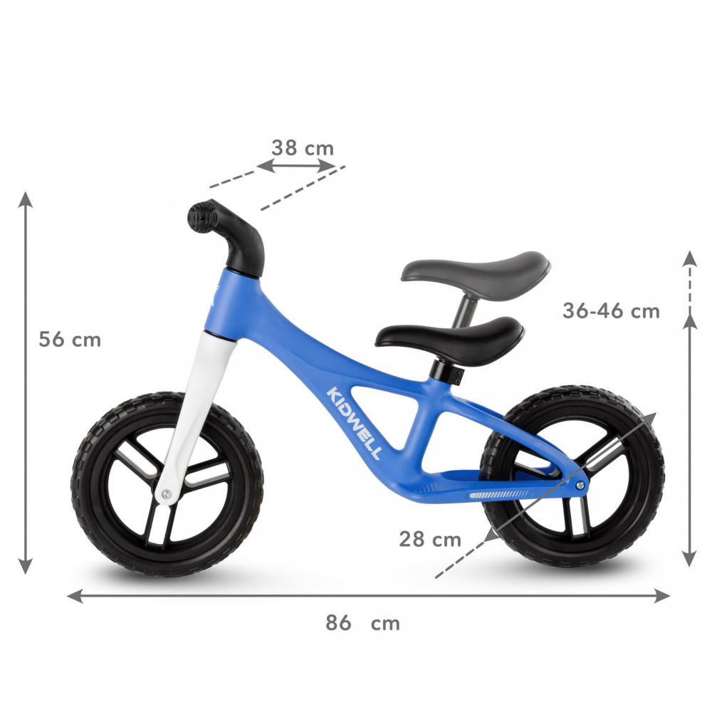 Bicicleta de echilibru fara pedale pentru copii, reglabila si roti Eva, ultra-usoara, Jogo Blue [7]