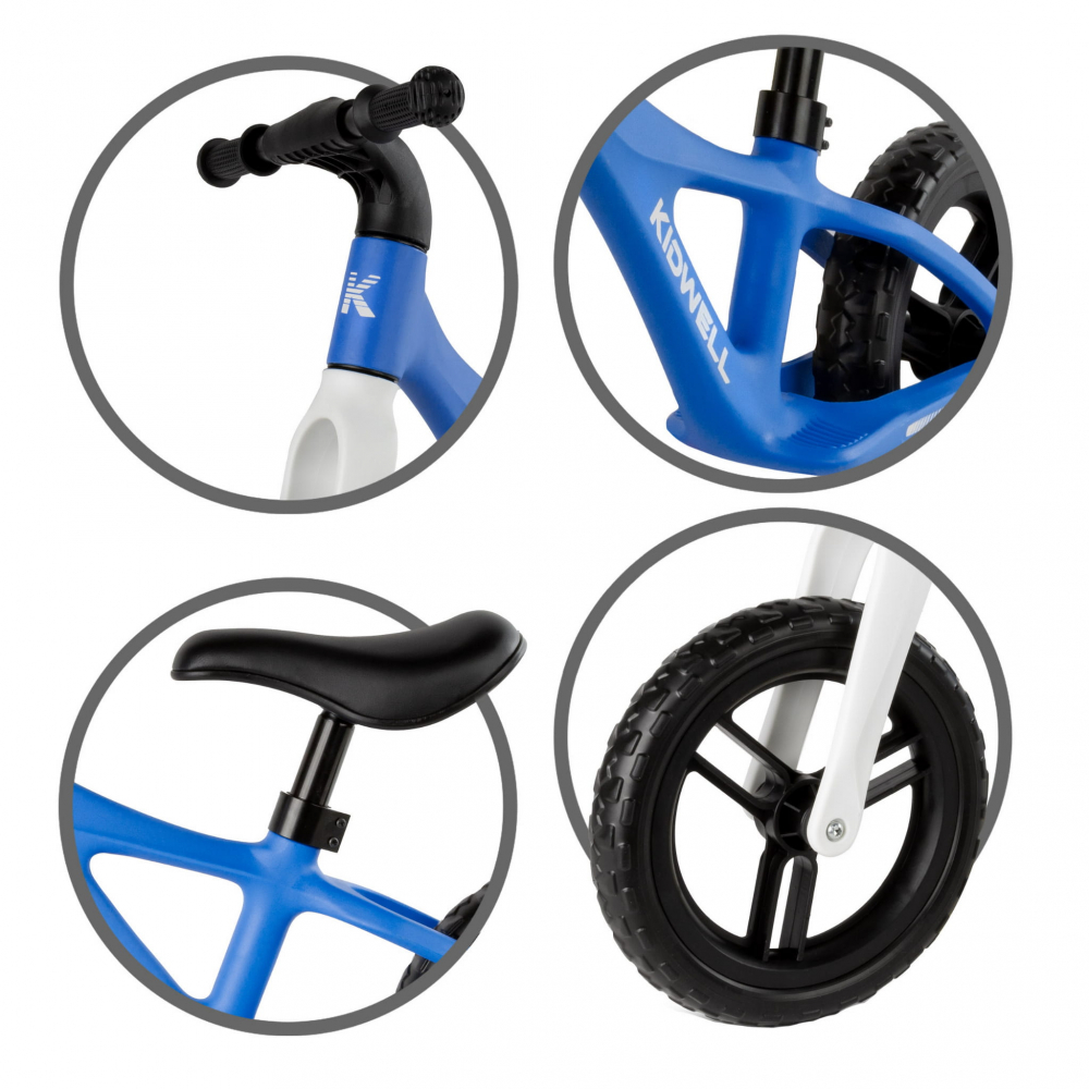 Bicicleta de echilibru fara pedale pentru copii, reglabila si roti Eva, ultra-usoara, Jogo Blue [6]