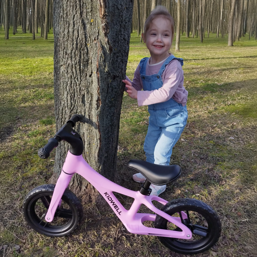 Bicicleta de echilibru fara pedale pentru copii, reglabila si roti Eva, ultra-usoara, Jogo Pink [11]