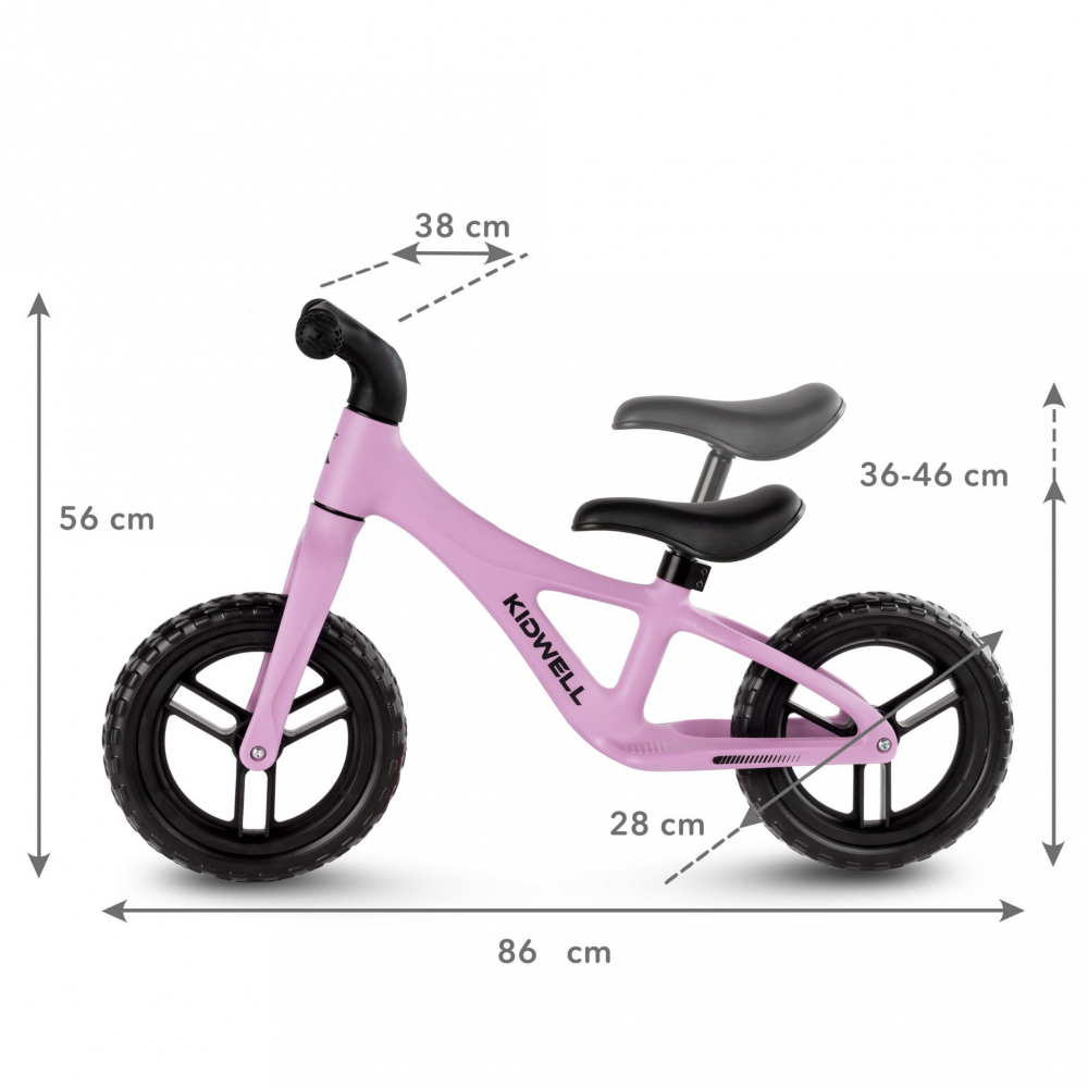 Bicicleta de echilibru fara pedale pentru copii, reglabila si roti Eva, ultra-usoara, Jogo Pink [12]