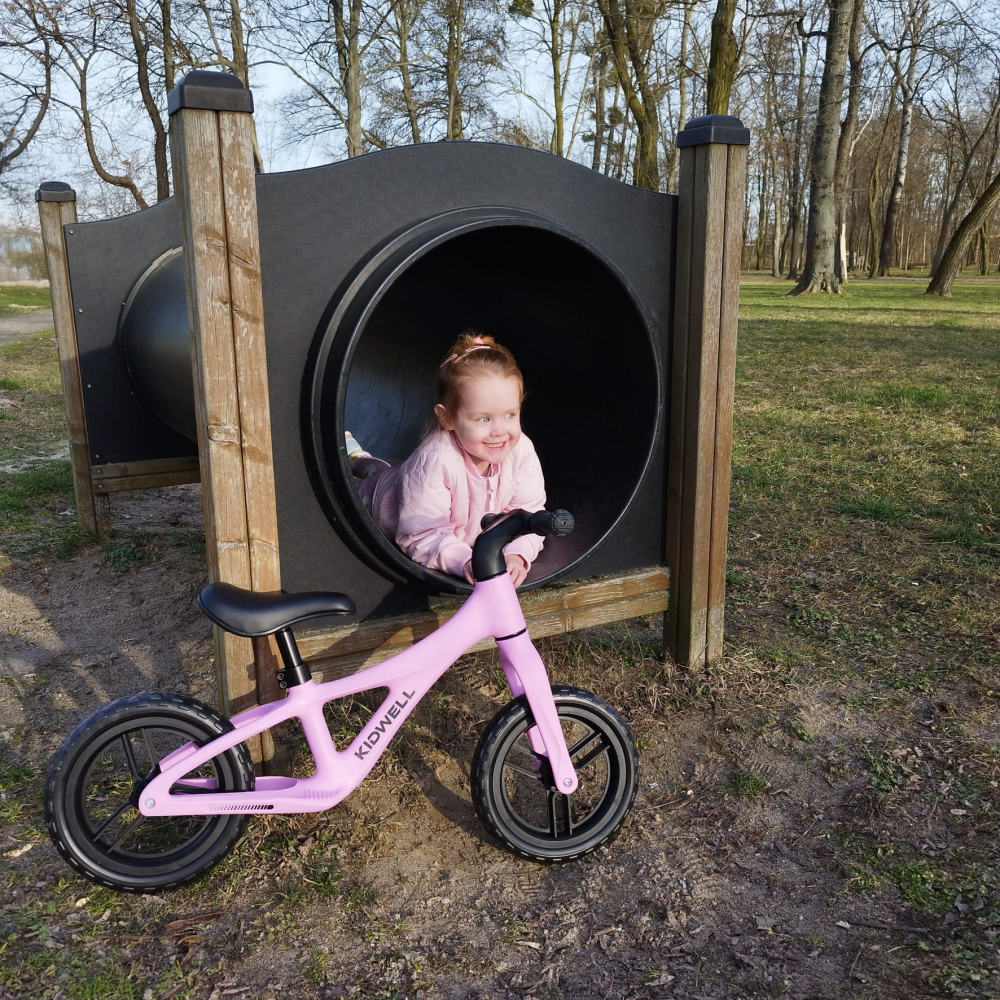 Bicicleta de echilibru fara pedale pentru copii, reglabila si roti Eva, ultra-usoara, Jogo Pink [10]