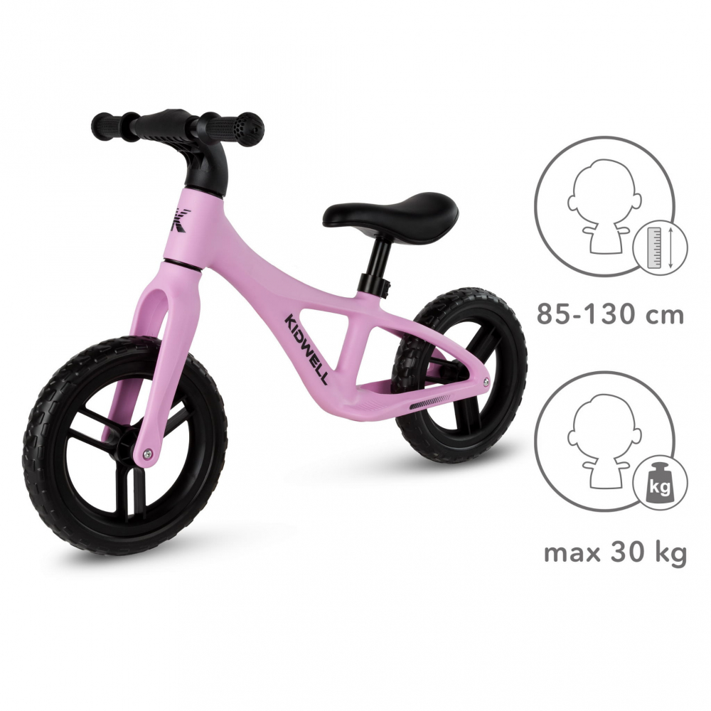 Bicicleta de echilibru fara pedale pentru copii, reglabila si roti Eva, ultra-usoara, Jogo Pink [5]