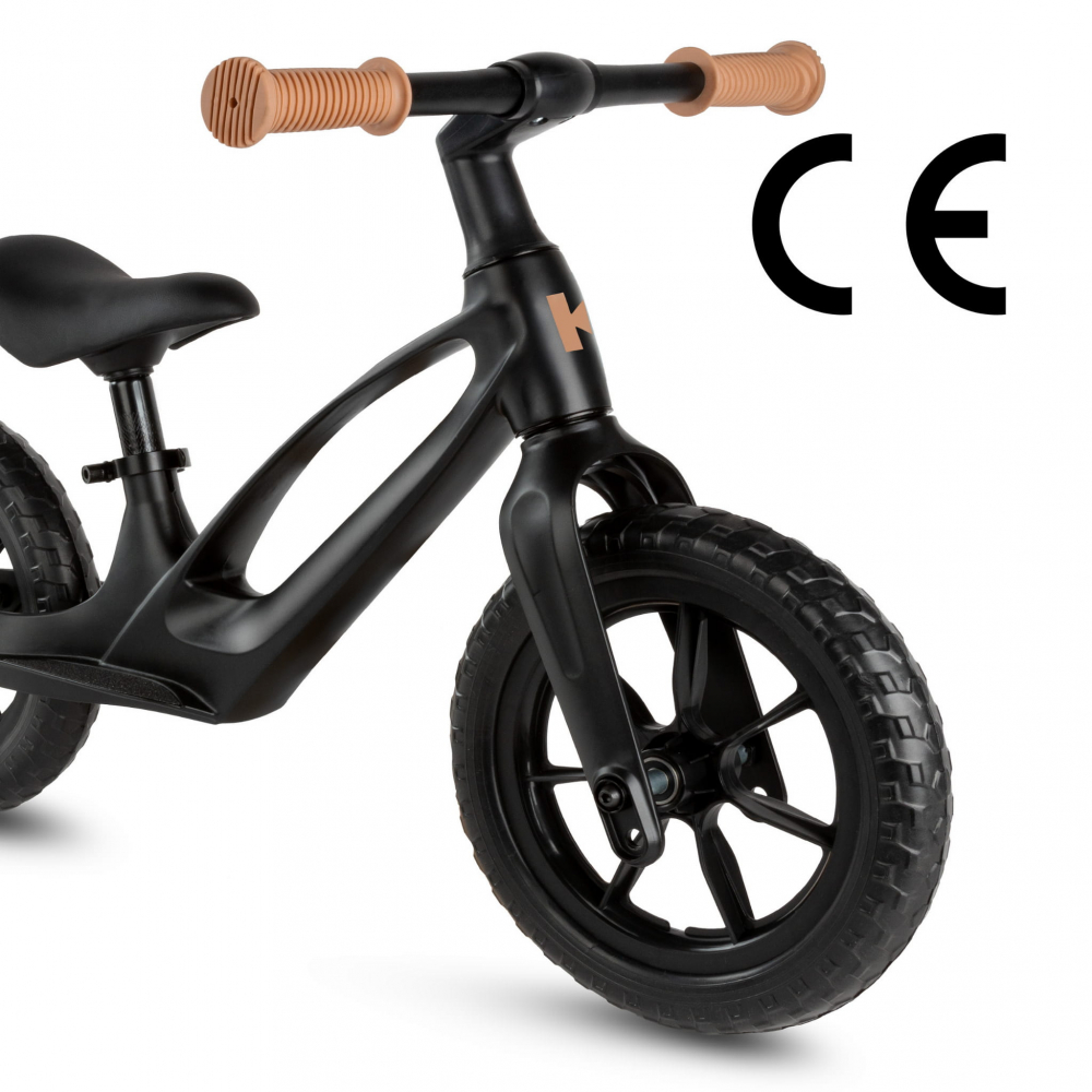 Bicicleta de echilibru fara pedale pentru copii, reglabila si roti Eva, ultra-usoara, Vito Black [5]