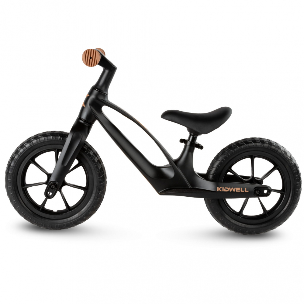 Bicicleta de echilibru fara pedale pentru copii, reglabila si roti Eva, ultra-usoara, Vito Black [3]