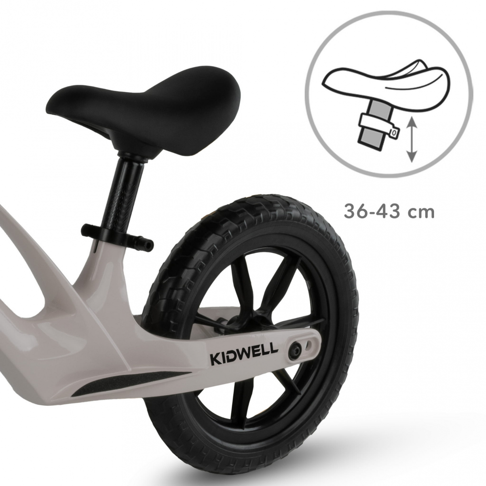 Bicicleta de echilibru fara pedale pentru copii, reglabila si roti Eva, ultra-usoara, Vito Taupe [7]