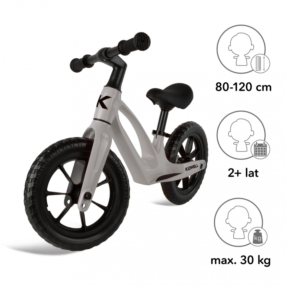 Bicicleta de echilibru fara pedale pentru copii, reglabila si roti Eva, ultra-usoara, Vito Taupe [8]