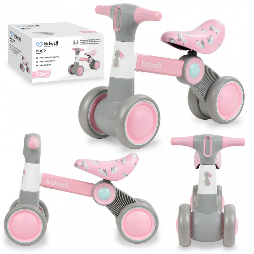 Mini Bicicleta de echilibru fara pedale pentru copii, reglabila si roti Eva, ultra-usoara, Petito Bunny, 12 luni+ [1]