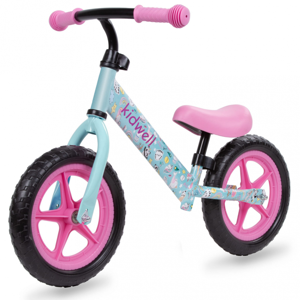 Bicicleta de echilibru fara pedale pentru copii, reglabila si roti late Eva de 12", Rebel Funny Land, Kidwell [1]