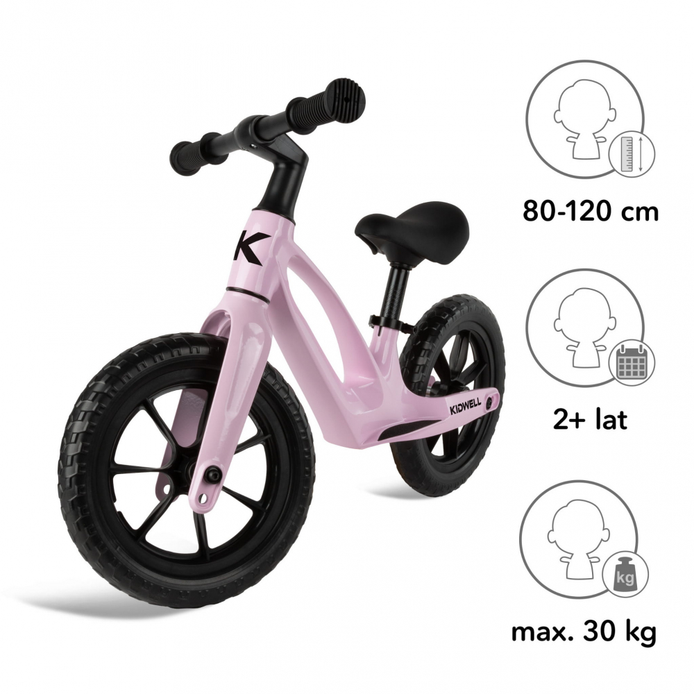 Bicicleta de echilibru fara pedale pentru copii, reglabila si roti Eva, ultra-usoara, Vito Pink [7]