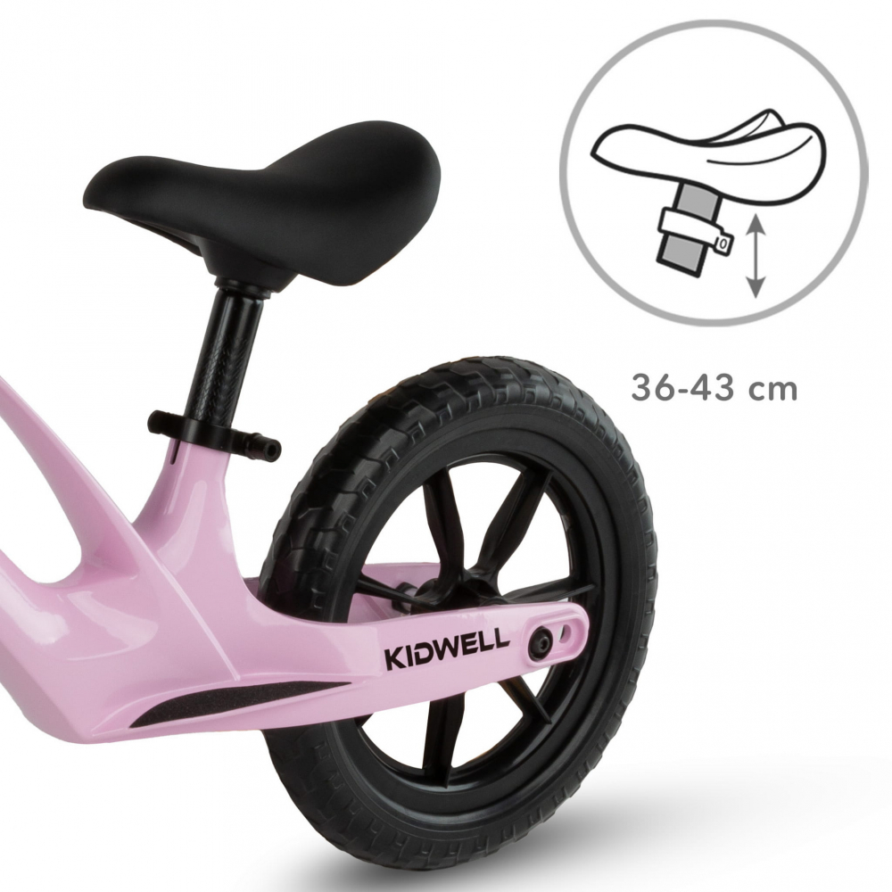 Bicicleta de echilibru fara pedale pentru copii, reglabila si roti Eva, ultra-usoara, Vito Pink [8]