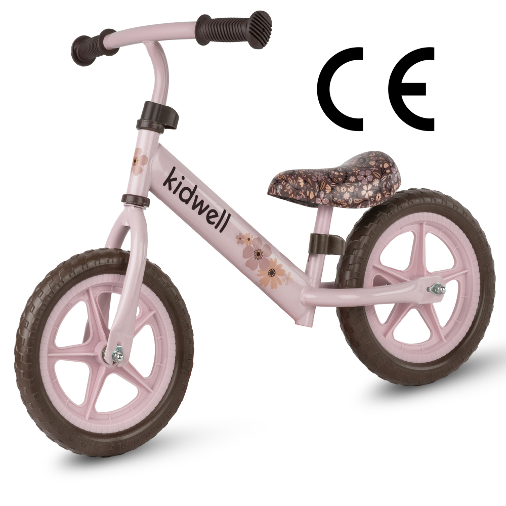 Bicicleta de echilibru fara pedale pentru copii, Kidwell REBEL Flower, 2.64 kg, roți EVA 28 cm, reglabilă, 80–120 cm, max. 30 kg [6]