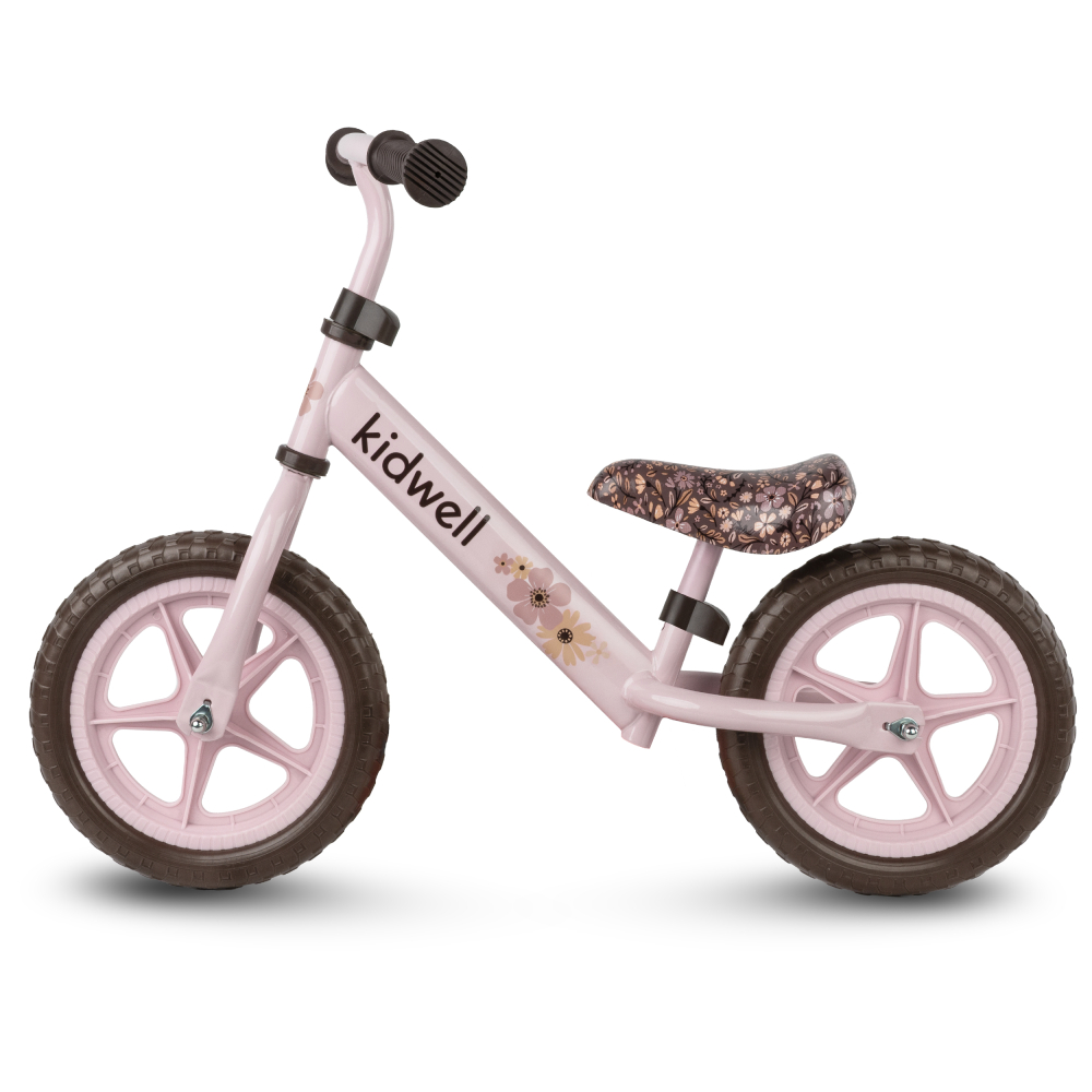 Bicicleta de echilibru fara pedale pentru copii, Kidwell REBEL Flower, 2.64 kg, roți EVA 28 cm, reglabilă, 80–120 cm, max. 30 kg [3]