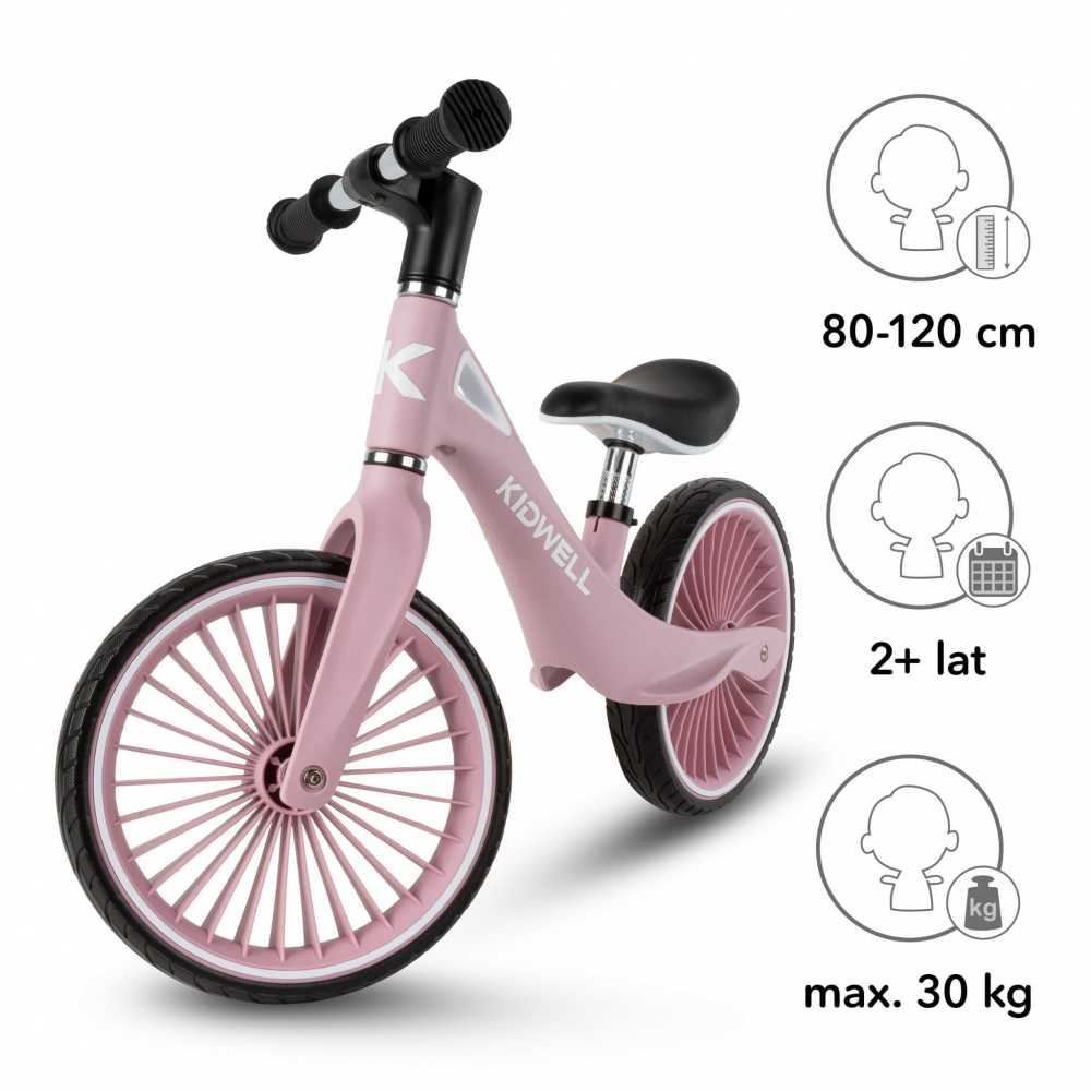 Bicicleta de echilibru fara pedale pentru copii, sa reglabila, 2 ani+, Nix Pink, Kidwell [6]
